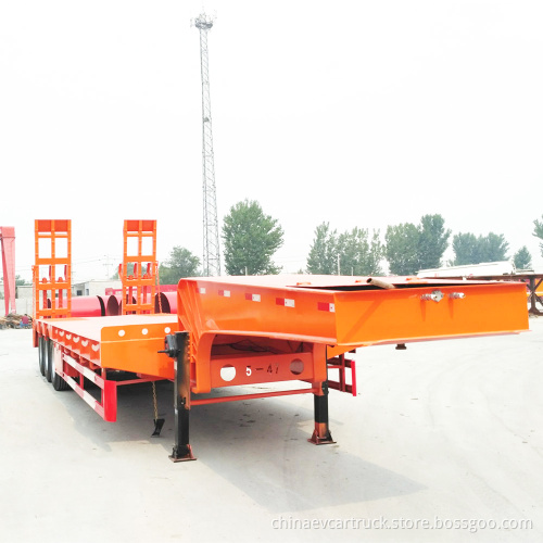 China Factory Lowbed Lowbed da 3 ASSLE 60 Tonnone a Lowbody Trailer ha usato il trailer di semi -letto a basso contenuto di